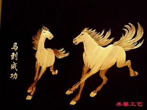麥秸畫(huà)《馬到成功》 中原禾馨的藝術(shù)與匠心